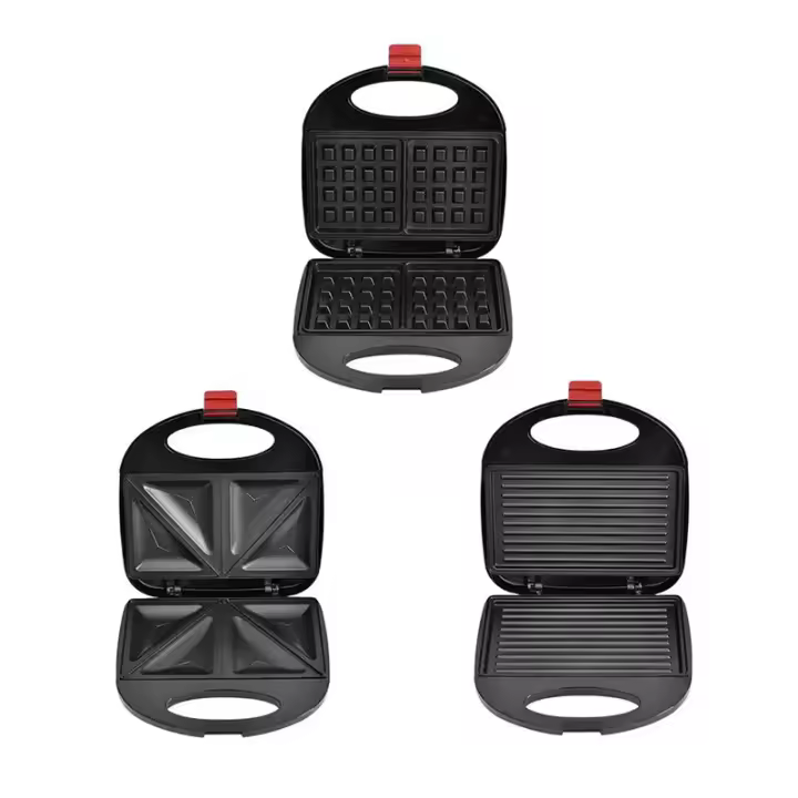Máquina eléctrica para hacer sándwiches, Mini parrilla para Pan, Waffle, tortitas, calefacción de doble cara, sartén antiadherente de hierro, horno para pasteles, 750W - 1