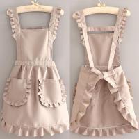 1Pc Delantal Coreano Estilo Cuté Para Mujer Para Tienda De Uñas Cocina Café Sin Mangas Para El Hogar Y Limpieza - details 8