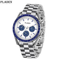 Reloj De Pulsera De Cuarzo PLADEN Para Hombres Lujo Acero Inoxidable Cronógrafo Deportivo Resistente Al Agua Con Manecillas Luminosas Y Calendario Completo Moda Casual - details 2