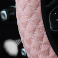 Cubierta De Volante Automotriz De Seda Hielo Transpirable Para Coche Tela De Malla Ajuste Para 14.5-15 Pulgadas Sin Anillo Interno - details 11