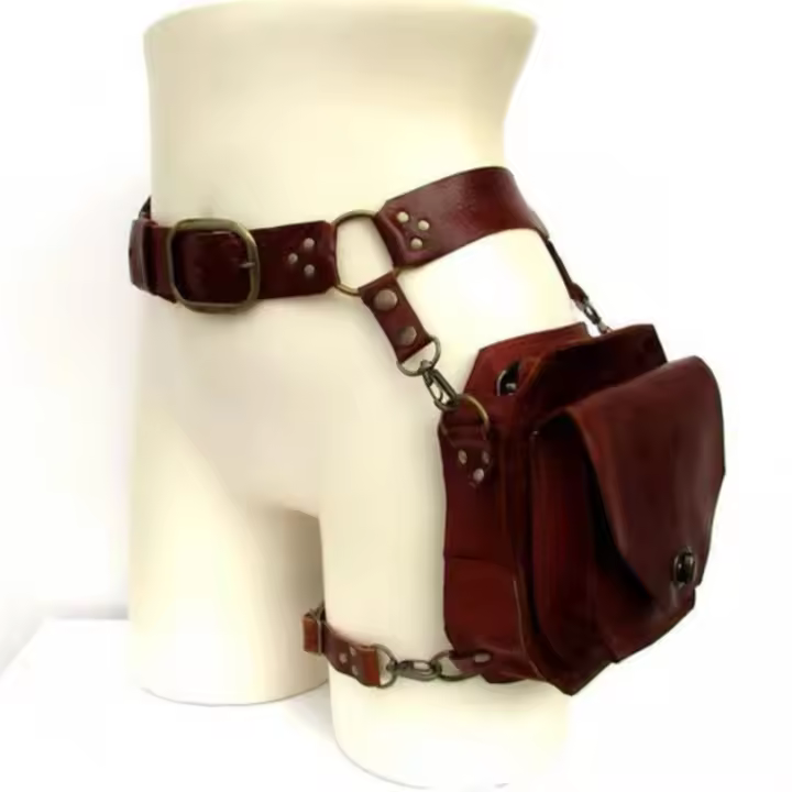 Bolso Pequeño Cuadrado PU Para Mujer Bolsa De Cintura Estilo Medieval Caballero Personalidad Accesorio De Motocicleta Bolsa Lateral - 1