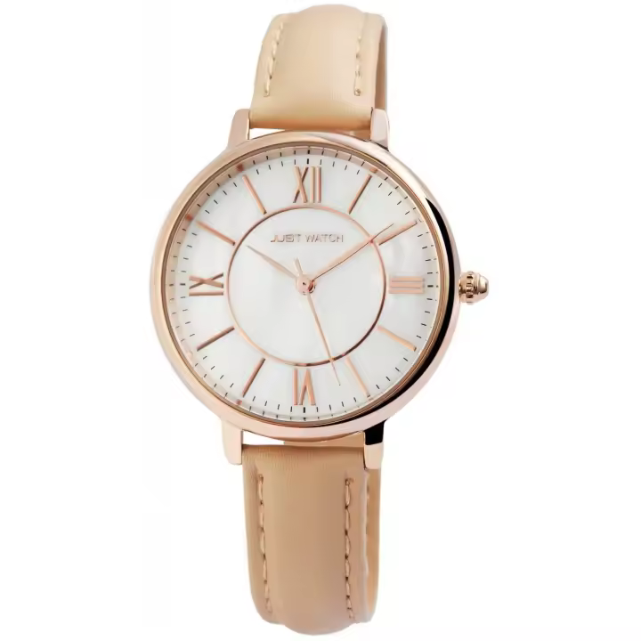 Reloj Just® Mujer Bege com Bracelete em Couro Genuíno - 0071 - 1