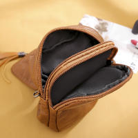 Bolso De Hombro De Cuero PU Con Borla Moda Para Mujer Bolsa Bandolera Casual Con Bolsillo Para Teléfono Móvil - details 28