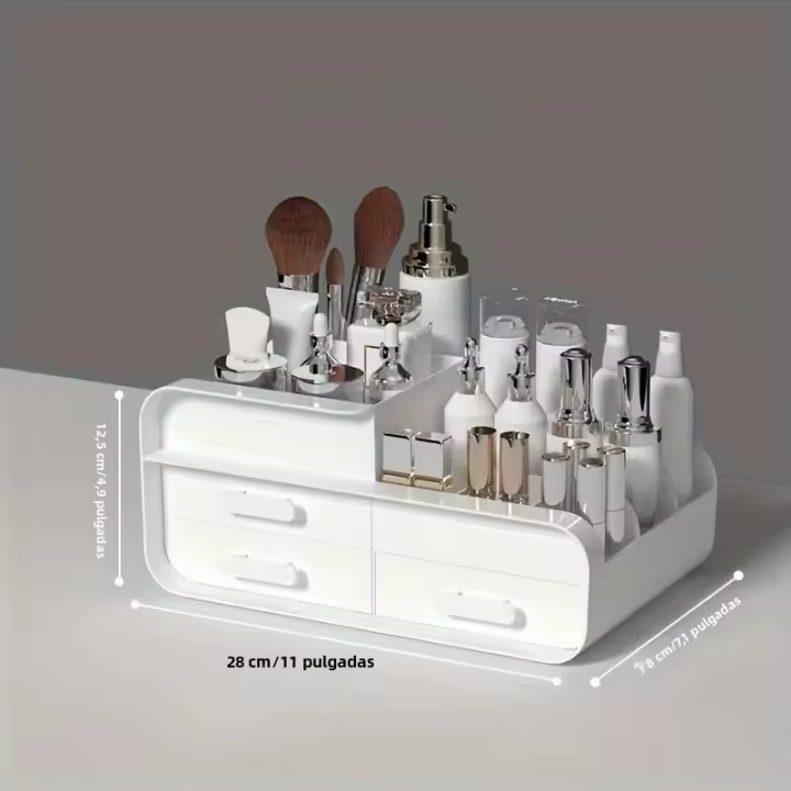 Caja De Almacenamiento Para Maquillaje Con Cajones Gran Capacidad De Cosméticos Y Cuidado De La Piel Para Dormitorio Mesa De Vestir - 1
