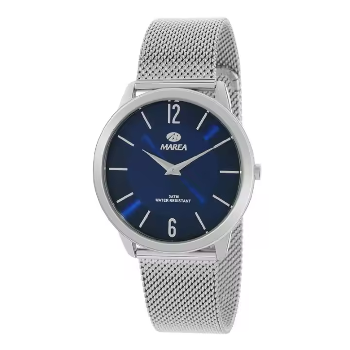 Reloj Marea B36179/3 Hombre Plateado y Azul Analógico - 1