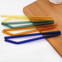 Juego De 8 Pajillas De Vidrio Borosilicato Alto Reutilizables Multicolor Ecológicas Para Cocktail Smoothie Té Con Bulbos - details 10