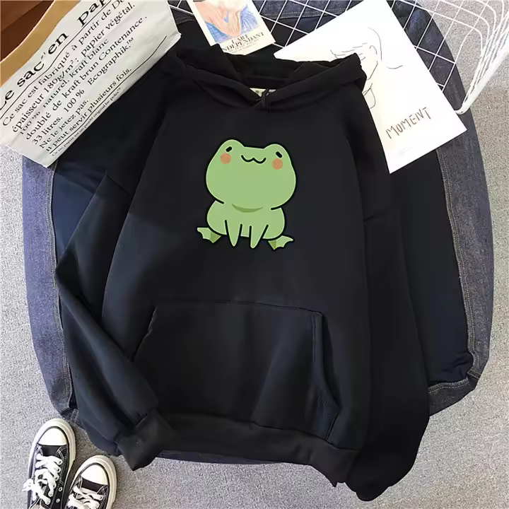  Sudadera De Manga Larga Negra Con Ranura Para Mano Para Hombres Estilo Casual Cómoda Y Suelta Con Capucha Moda Deportiva Para Todas Las Estaciones - 1