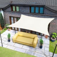 Toldo Vela de Sombra impermeable de 3x3 m, rectangular, color crema, para Exterior, con Protección UV, para Cenadores, Jardines y patios. - details 0