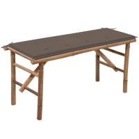 vidaXL Banco de jardín plegable con cojín bambú 118 cm en color Rojo vino tinto/Negro/Antracita y más | acolchados duraderos para sofás de jardín terraza exterior - details 6