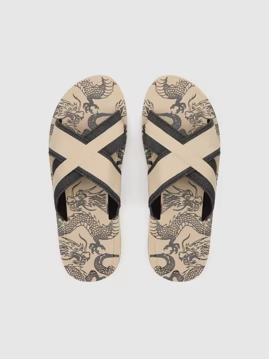 Sandalias de pala con tiras cruzadas en tejido vaquero INSIDE - 1