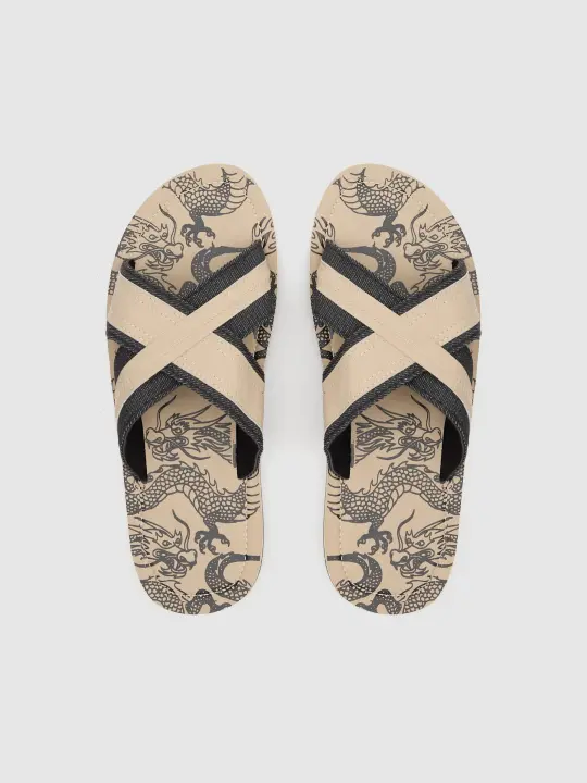 Sandalias de pala con tiras cruzadas en tejido vaquero INSIDE - 1