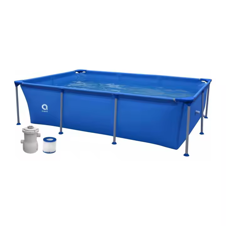YUMO HOUSE-Piscina rectangular con depuradora Estructura metálica, 258x179x66 cm, Capacidad 2612 Litros, Avenli 17805EU-Piscina rectangular amb depuradora Estructura metàl·lica - 1