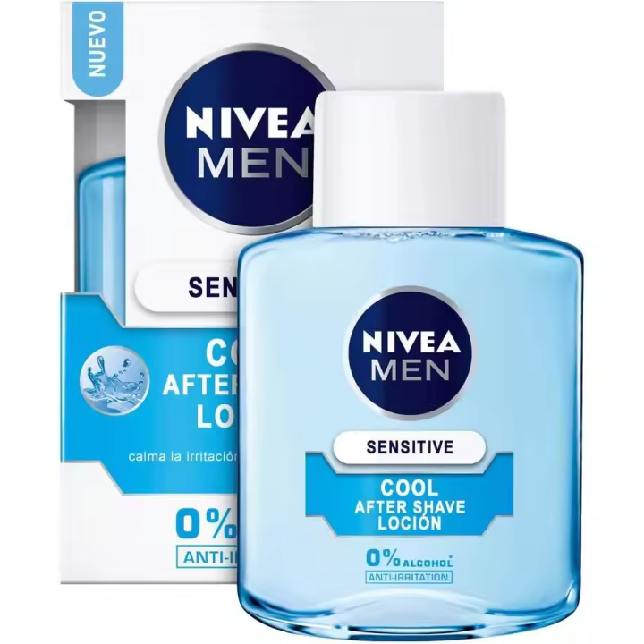 NIVEA MEN after shave loción Sensitive Cool 0% alcohol frasco 100 ml - 1
