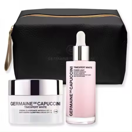 Germaine de Capuccini Timexpert White clarificante spf 15 crema antiedad 50 ml  + Power light booster generador de luz y juventud 50ml + neceser de regalo - 1