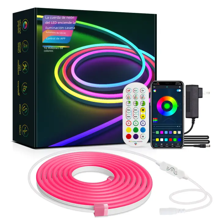 Tira De Luz LED Neón Inteligente 3/5m RGB WIFI APP 16 Colores Impermeable Flexible Compatible Con Alexa Para Decoración De Habitaciones - 1