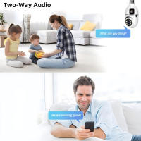 Cámara De Seguridad Interior 1080P Con Visión Nocturna Y Doble Lente WiFi Bulbo E27 Antifurto Rotación De Video Monitor 2.4G - details 5
