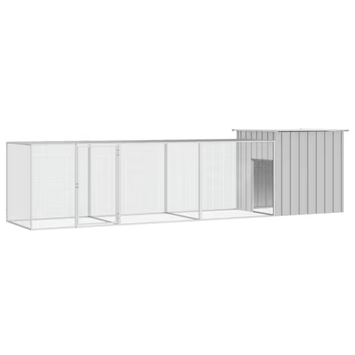 vidaXL Gallinero de acero galvanizado 400x91x100 cm jaula gallinero Color Gris,  Antracita, y mas - 1