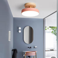 Lámpara De Techo Para Entrada Estilo Nórdico Madera Redonda Para Pasillo Comedor Estudio Dormitorio Baño Iluminación Industrial - details 3