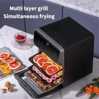 Horno negro multifuncional 1350W, Freidora de Aire sin Aceite 10L, tostadora de encimera, 10 Modos Preconfigurados, Sistema Giratorio, Freidora de horno sin aceite, Broil, asados y repostería - details 3
