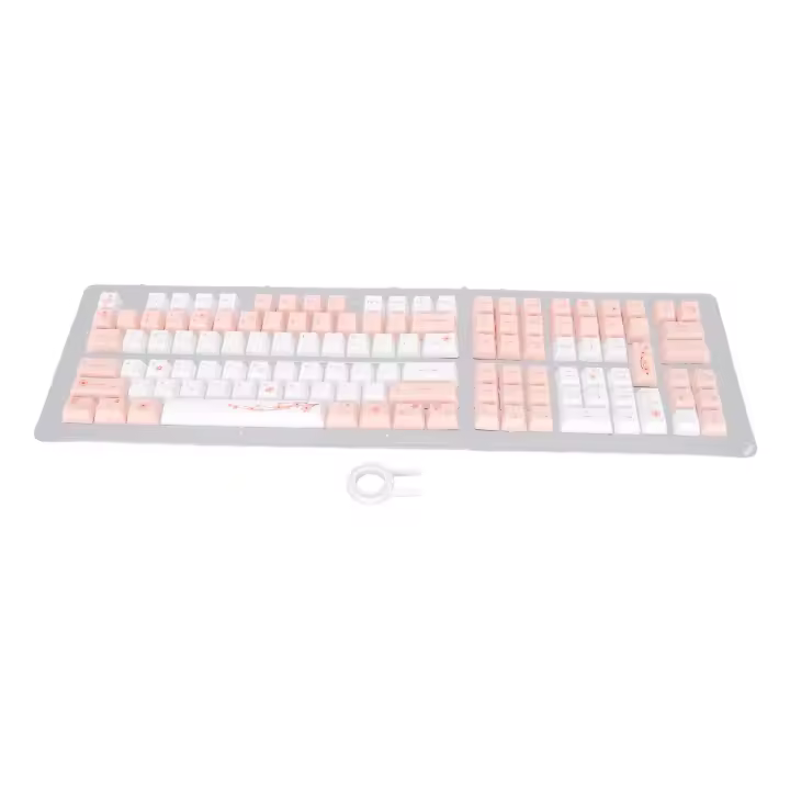 Teclado Teclas Flores de cerezo Polvo Asunto 123 Teclas PBT Material OEM Altura Accesorios de computadora - 1