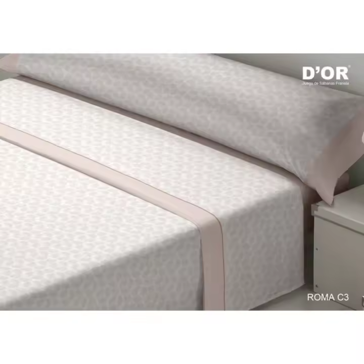 D'Or - Juego de Sábanas D'Or ROMA Rosa Cama de 90 Franela - 1
