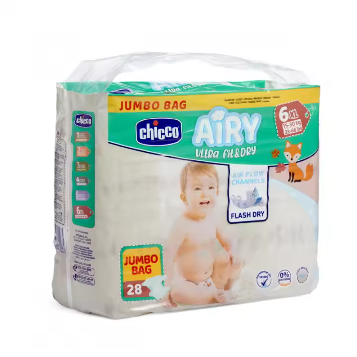 CHICCO PAÑAL 6 AIRY XL 15-30 KG 24 UNIDADES - 1