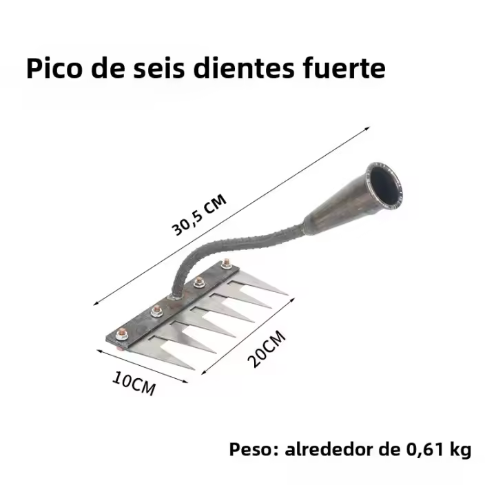 Pala De Jardín De Hierro Para Rascar Y Aclarar Tierra Herramienta Agrícola Con 5/6/7/8 Dientes Para El Jardinado Y Labranza - 1