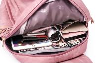Conjunto de Mochila Antirrobo para Mujer Casual,Cuero PU Bolso Casual,Impermeabilización,una mochila ideal para Viaje Escuela Universidad Compras y Trabajo - details 5