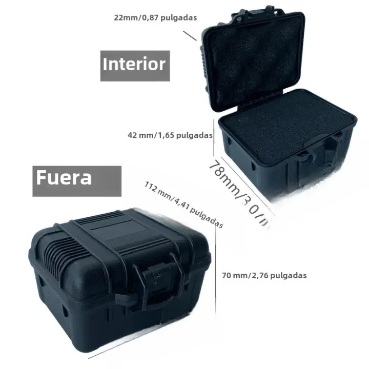 Caja De Almacenamiento Para Exteriores Con Esponja Antigolpes Ideal Para Cámara Binoculares Y Herramientas Pequeñas - 1