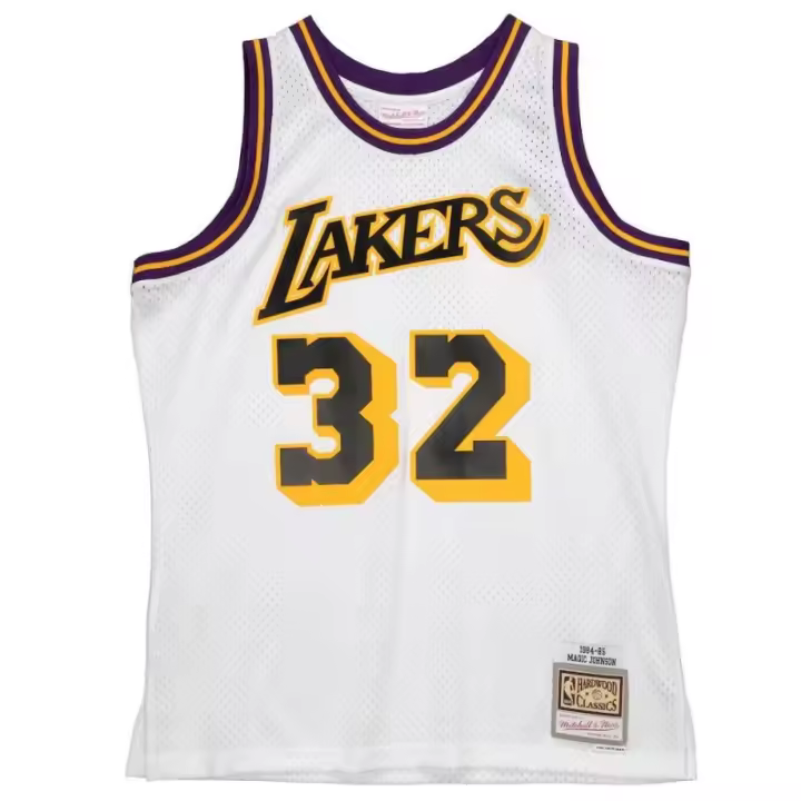 Camiseta Magic Johnson Lakers NBA Reload Swingman Blanca de Mitchell and Ness. - 1