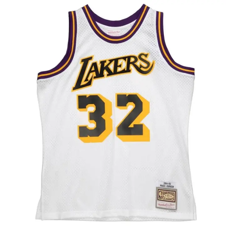 Camiseta Magic Johnson Lakers NBA Reload Swingman Blanca de Mitchell and Ness. - 1