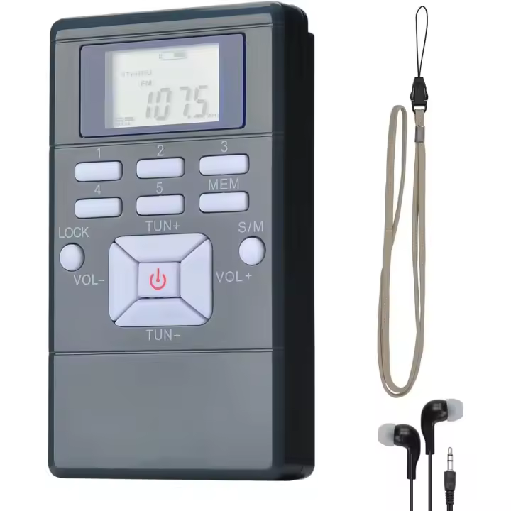 Mini Radio Receptor de FM Reloj Digital de Radio Estéreo with Auriculares para Conferencia de Audición de Interpretación Simultánea, Equipo DE LA Guía - 1