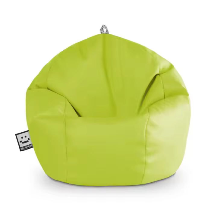 Puff Pelota Polipiel Verde HAPPERS - Cómodo, ligero y resistente. Make it Happers® - 1