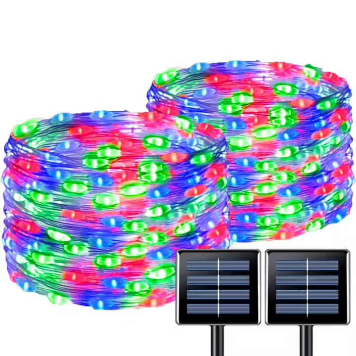 Luces De Cadena Solar Impermeables LED Para Exterior 8 Modos Decoración De Navidad Para Patio Jardín Árbol Balcones - 1