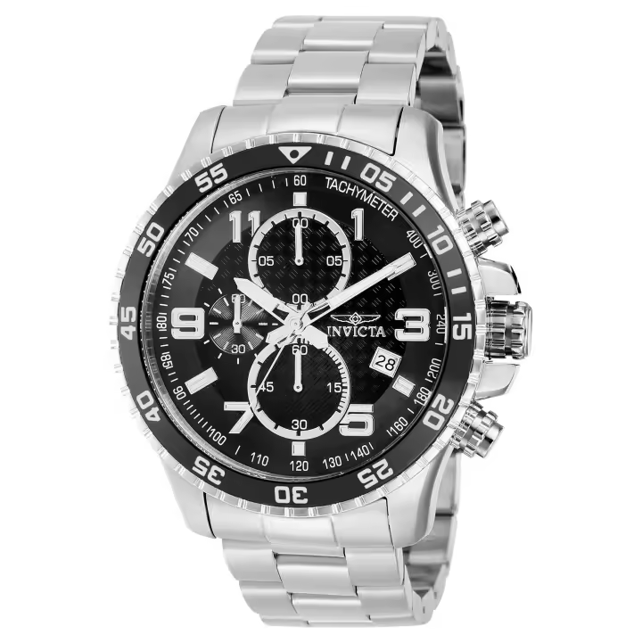 Reloj de pulsera Invicta Specialty - 37146 correa color: Gris plata Dial Metal Negro Hombre - 1