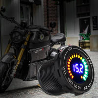 Voltímetro LED De Aluminio Para Motocicleta Y Automóvil Con Pantalla Digital Colorida DC 12V Universal Para Toyota Honda Nissan Y Más - details 0