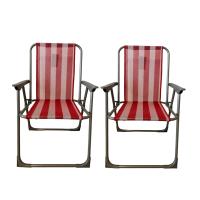 MIRAMAX-Pack de 2 Sillas de Playa Plegables con Reposabrazo,Sillas de playa piscina camping 55x56x80cm - details 0