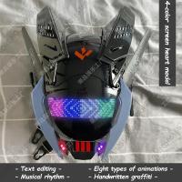 Máscara De Cosplay Punk Cyberpop Con Luz Y Pantalla De Subtítulos Rolling Mecha Soldado Tecnología Control Por App Regalo De Navidad Para Hombres Y Mujeres - details 19