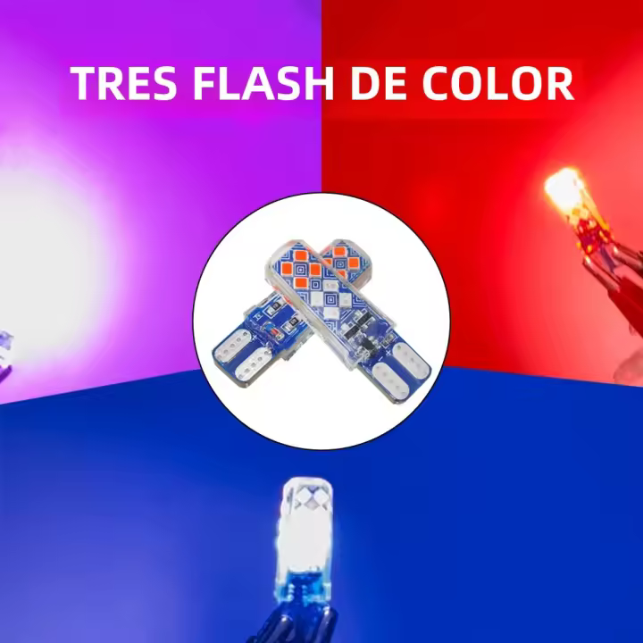10PCS Lámparas LED W5W Para Coche Multicolor Indicador De Licencia Luz De Alineación Universal T10 COB 16SMD Estroboscopio - 1