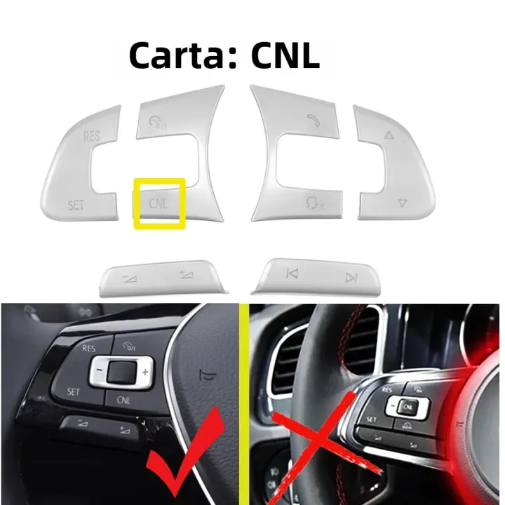 Cubierta De Botones Para Volante De Coche Para VW Volkswagen GOLF 7 MK7 Passat B8 Tiguan L Pegatina De Decoración Interior ABS - 1