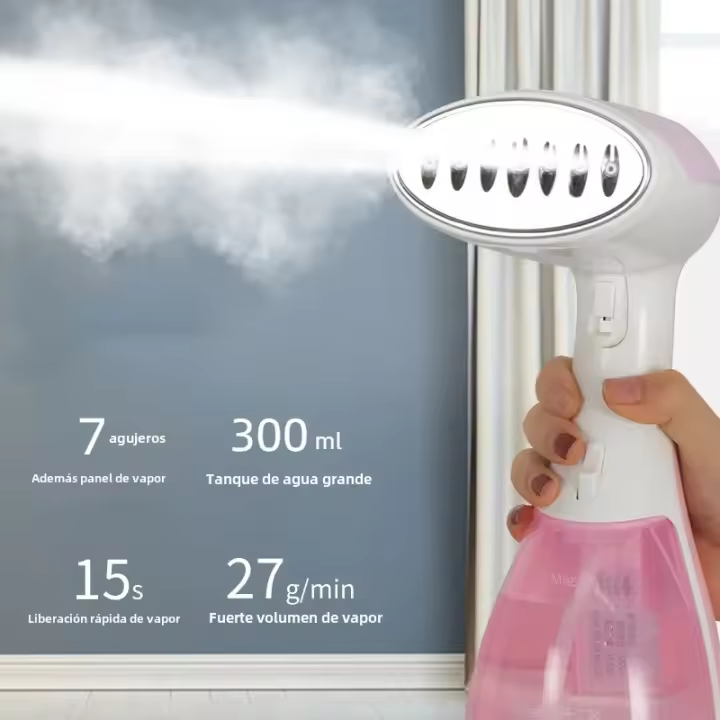 Nueva Hierba De Vapor Para Ropa 1500W Portátil Limpiador De Vapor 300ML Eléctrico Para El Hogar Eliminación De Pulgas Colgante Mano - 1