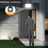 Lámpara De Inundación LED Con Sensor De Cuerpo PIR Luz Blanca Cálida Luz Exterior IP66 Para Jardín Patio Cartel - details 5