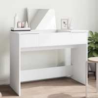 vidaXL Tocador con espejo 100x45x76 cm en color Negro/Gris sonoma/Gris hormigón y más | decorativo de pared para baño dormitorio recibidor moderno - details 5