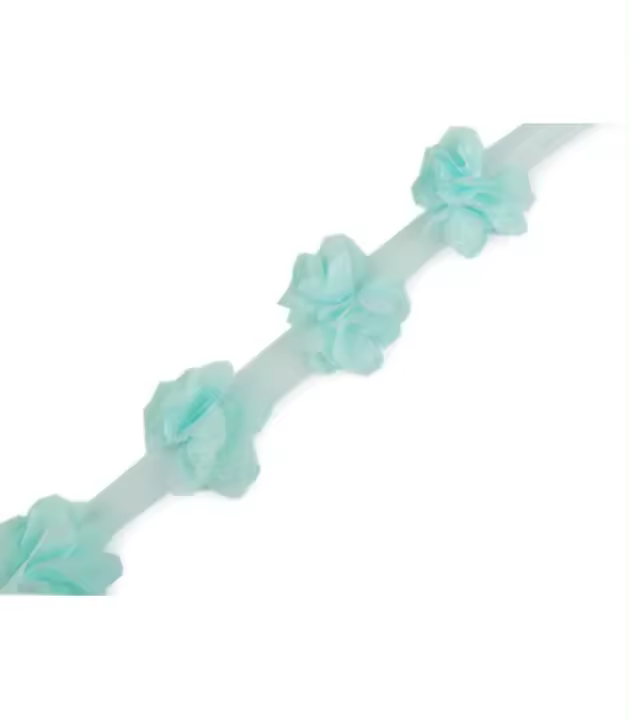 Artipistilos - Tira Flores de Tul 1 Mt X 6 Cm - Cinta de Tul Decorada - Uso en Vestidos - Recortable para Tocados - 1