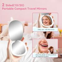 Espejo Pequeño con aumento de 1X/3x with Luz, Espejo Pequeño portátil que Cabe En El Bolso y el Bolso, artículos Esenciales de viaje Perfectos y Regalos para Mujeres (Blanco) - details 0