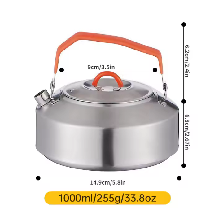 BOPORO Juego de Ollas y Sartenes Portátiles de Acero Inoxidable 304 para Acampar Al Aire Libre y Picnics - 1