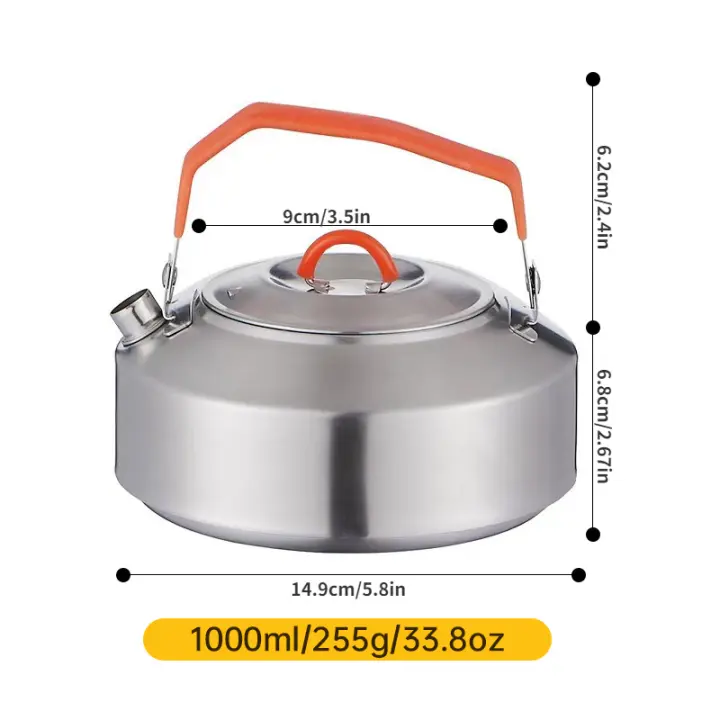 BOPORO Juego de Ollas y Sartenes Portátiles de Acero Inoxidable 304 para Acampar Al Aire Libre y Picnics - 1
