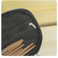 Bolso De Cosméticos Para Mujer Rosa Negra Estuche Portátil De Gran Capacidad Con Cierre De Doble Cremallera Y Flap - details 10