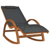 vidaXL Mecedora de textileno y madera maciza de álamo Blanco, Gris, Sillas de Exterior Ideal para jardín, playa, piscina, terraza Tumbona Piscina Tumbonas Playa Tumbonas Jardín Exterior - details 0