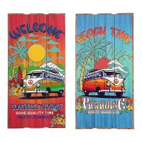 CAPRILO REGALOS & DECORACIÓN Set de 2 Adornos Pared Decorativos "Furgoneta con Tablas  Surf". Cuadros y Apliques. Muebles Auxiliares. Decoración Hogar. Verano. Regalos Originales. 30 x 2 x 60 cm. - details 0